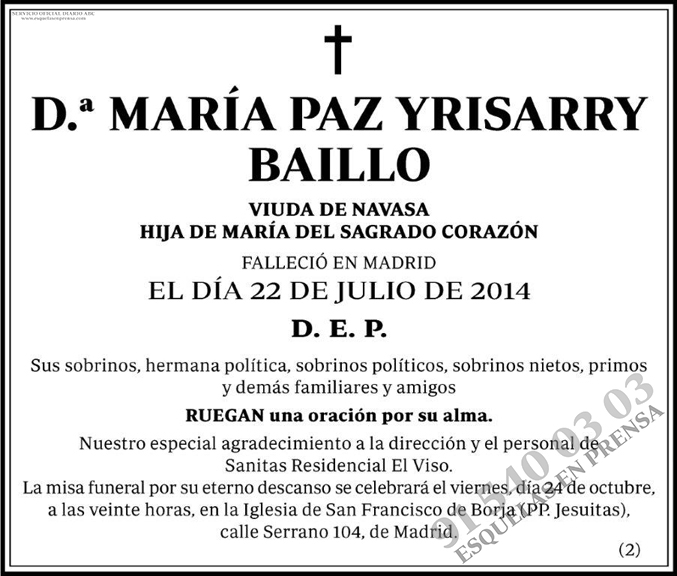 María Paz Yrisarry Baillo